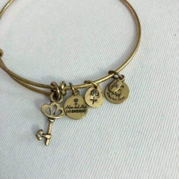 Alex & Ani Key Charm Bracelet Gold Tone - Picture 2 of 8